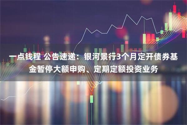 一点钱程 公告速递：银河景行3个月定开债券基金暂停大额申购、定期定额投资业务