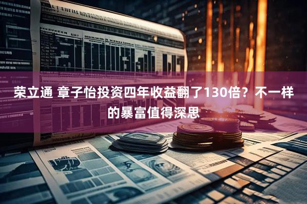 荣立通 章子怡投资四年收益翻了130倍？不一样的暴富值得深思